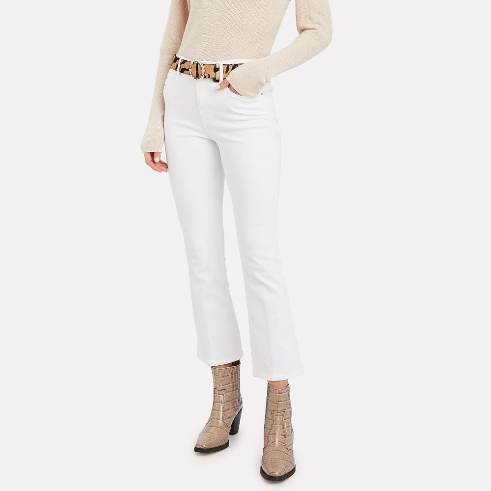 Frame Denim White Cropped Ankle Jeans